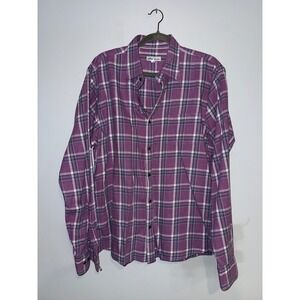 Peter Millar Mens Plaid Button Down Shirt Purple White Blue Long Sleeve M‎